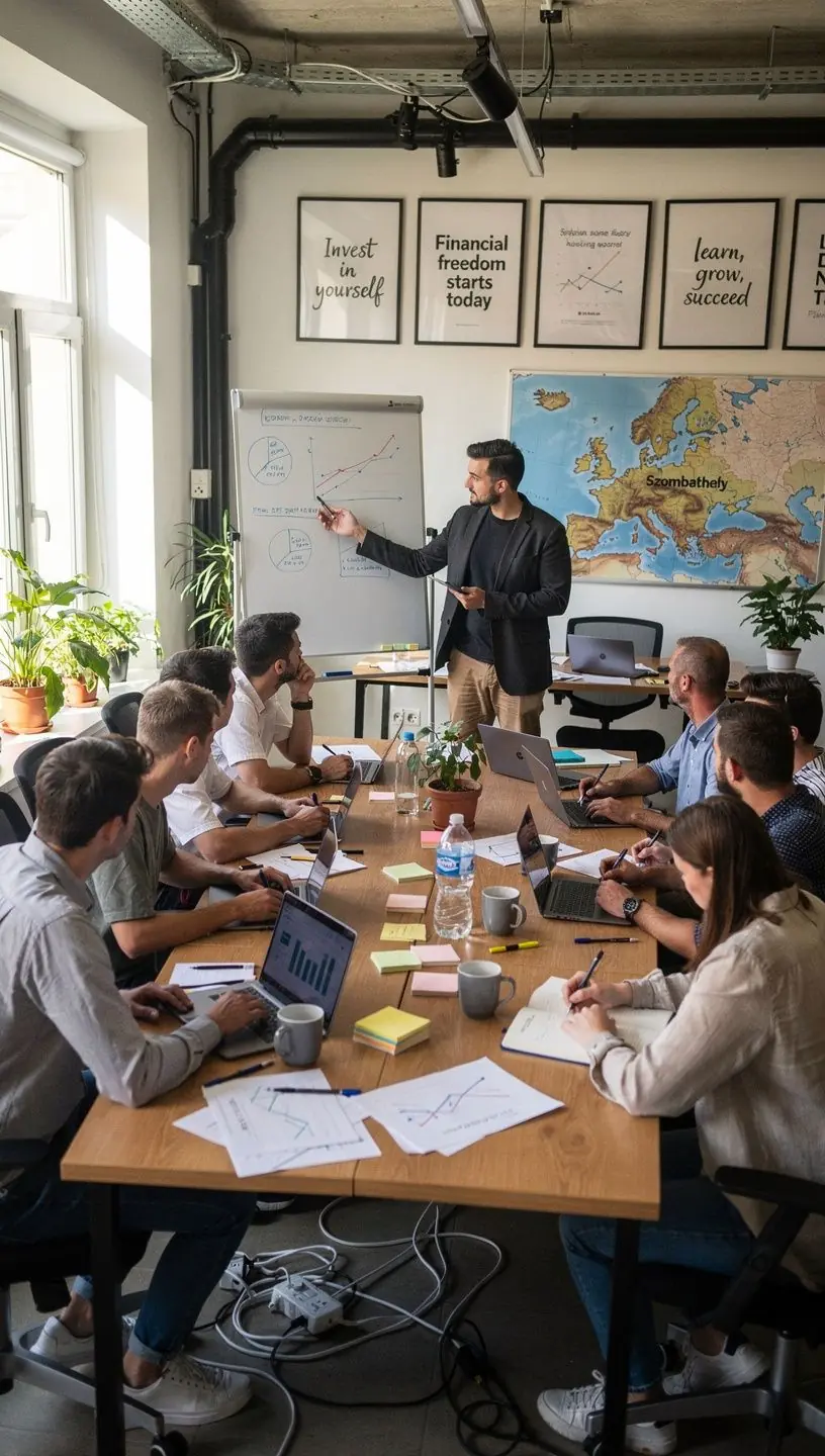 Tanulási anyagok: különböző könyvek és online kurzusok a pénzügyi tudatosságról.
