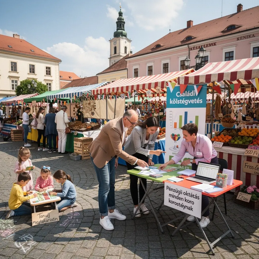 Pénzügyi rutin kialakítása: egy család ül egy asztalnál, miközben költségvetést készítenek.