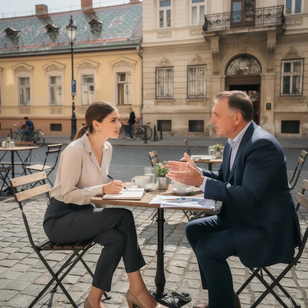 Fénykép egy pénzügyi szakértőről, aki előadást tart a költségvetés kezeléséről.